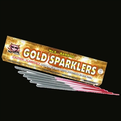 #8 Gold Sparkler - Bamboo Stick - Sky Bacon