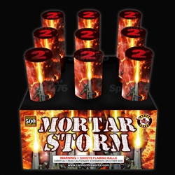 Mortar Storm - 9 Shot Fireworks Finale Rack - Cannon