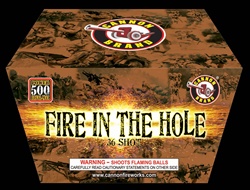 Fire in the Hole - 36 Shot 500 Gram Fireworks Cake - Cannon Brand
