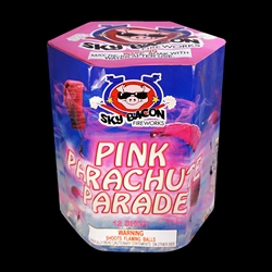 Pink Parachute Parade - 12 Shot Parachute Firework Cake - Sky Bacon