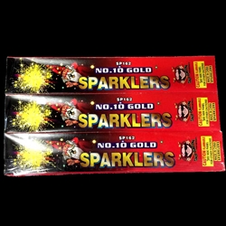 10 Inch Gold Sparklers - Wire Stick - Sky Bacon