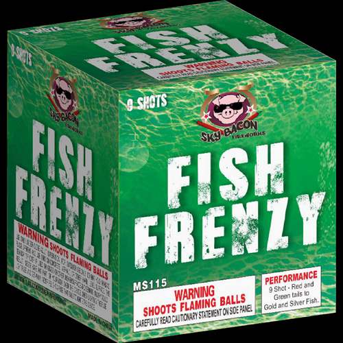 Fish Frenzy - 9 Shot Fireworks Cake - Sky Bacon