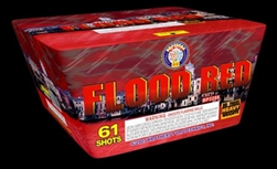 Flood Red - 61 Shot 500-Gram Fireworks Cake - Brothers Pyrotechnics