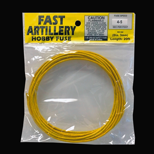 Fast Fireworks Fuse, 3mm 20 foot rolls 45 Second Per Foot Burn Time