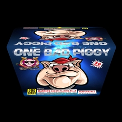 One Bad Piggy 30 Shot 500 Gram Fireworks Cake from Sky Bacon