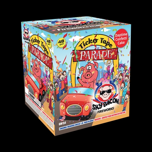 Ticker Tape Parade Confetti Cake 48 Shot 500Gram Fireworks Cake