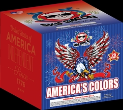 America's Colors - 25 Shot 500-Gram Fireworks Cake - Sky Bacon