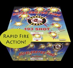 Accelerated Fire - 193 Shot 500 gram fireworks cake - Cannon