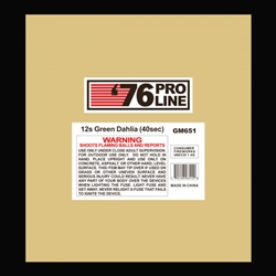 Green Dahlia - 12 Shot 500 Gram Fireworks Cake - 76 Pro Line