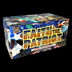 Faith & The Patriot - 24 Shot 500-Gram Fireworks Cake - Cannon Brand