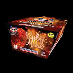Ruby Mine - 25 Shot 500-Gram Fireworks Cake - Sky Bacon