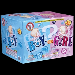 Boy or Girl  - 25 Shot Blue Gender Reveal 500-Gram Fireworks Cake - Winda