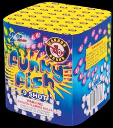 Funky Fish - 9 Shot Fireworks Cake - Cannon Brand