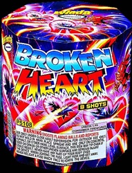 Broken Heart - 8 Shot fireworks cake - Winda