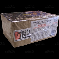 Silver Dragon Finale Box - 150 Shot Fireworks Cake - 76 Pro Line