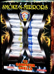 Smoke-n-Mirrors - 1.75 inch Canister Shell Fireworks - Brothers Pyrotechnics