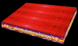 Saturn Missile Battery - 800 Shots Green, Red, Whistle and Crackle