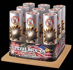 Texas Hold'Em - 9 Shot 3 Inch Fireworks Rack - Winda