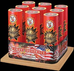 Never Surrender - 9 Shot Aerial Tube 500 Gram Fireworks - Winda