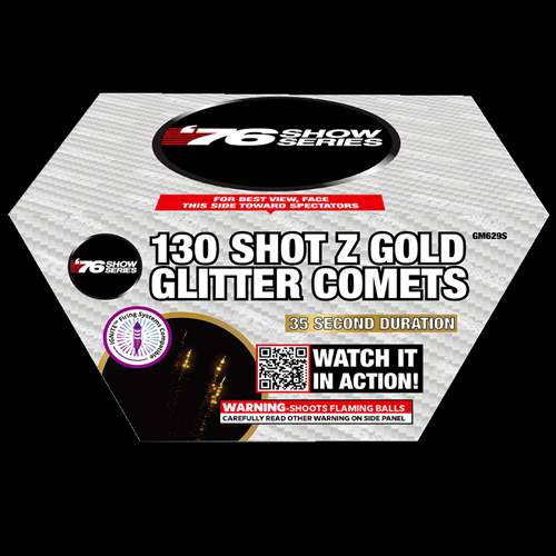 Z Gold Glitter Comets - 130 Shots