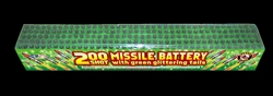 200-Shot Saturn Missile Battery - Green Glitter - Cannon Brand